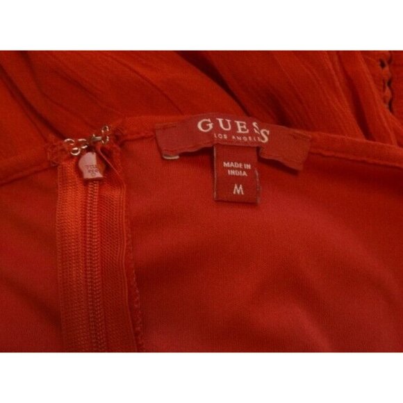 Guess Womens Dress Size Medium Orange Floral Embroidered Sleeveless Summer Dress - Picture 11 of 12